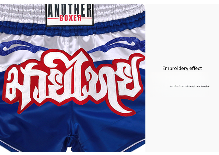 Pantalones cortos auténticos de Muay Thai, pantalones de boxeo con parches, pantalones cortos de competición ONE, ropa de entrenamiento de MMA, tendencia._voghion.com